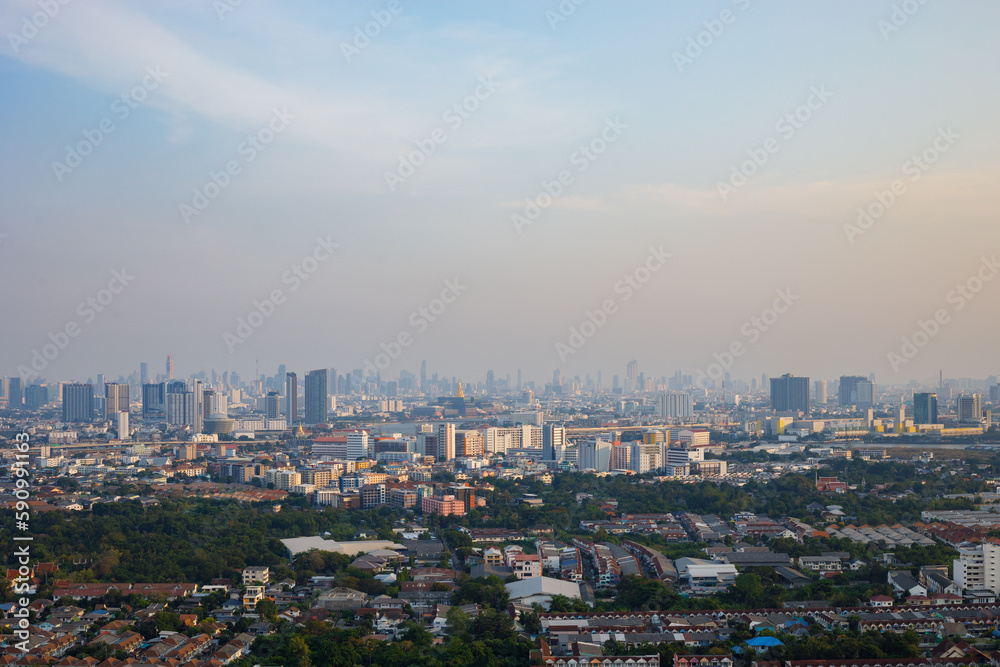 The topview of Bangkok cityscape thailand