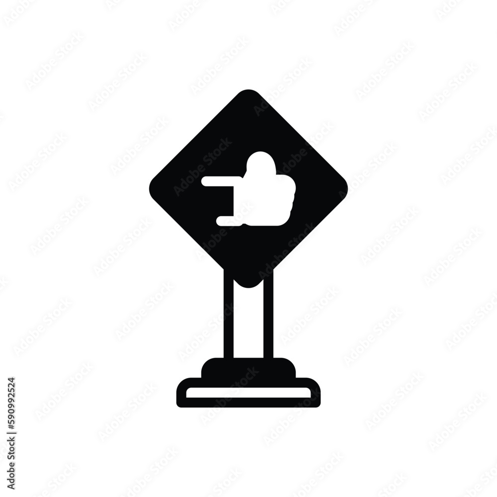 Obraz premium Black solid icon for don thumb 