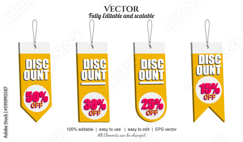 Discount aditable text effect, sale tag label