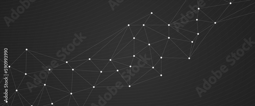geometric background and connecting dots and lines. Global network connection. Digital technology with plexus background.