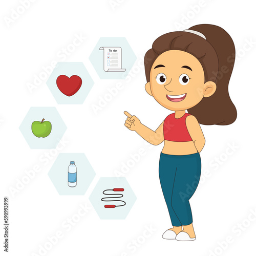 Woman Eat Healthy Food. Calorie Control and Diet