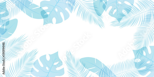暑中見舞い　葉　夏　背景