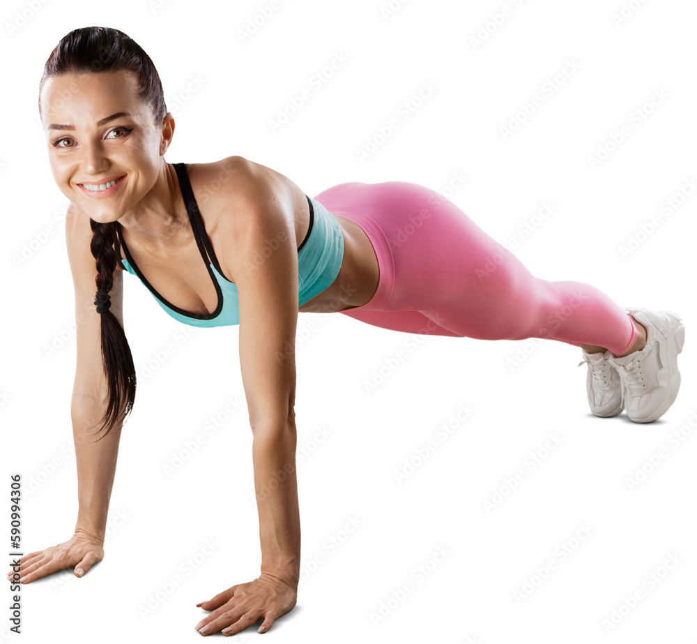 Young beauty strong athlete woman doing fitness training Young beauty strong athlete woman doing fitness training