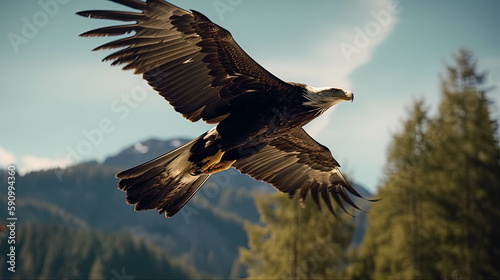Wings of Freedom  A 35mm Close-Up of a Bald Eagle in Alaska Wilderness