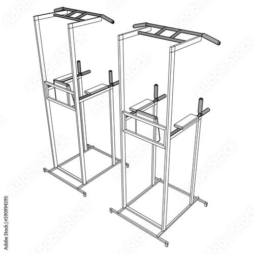 Pull up bar. Upper body workout, bodybuilding exercise.