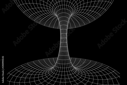 Wormhole tunnel mesh objects wireframe vector