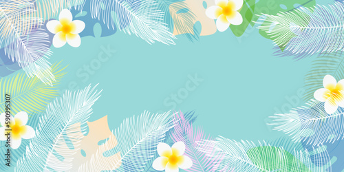 暑中見舞い　葉　夏　背景