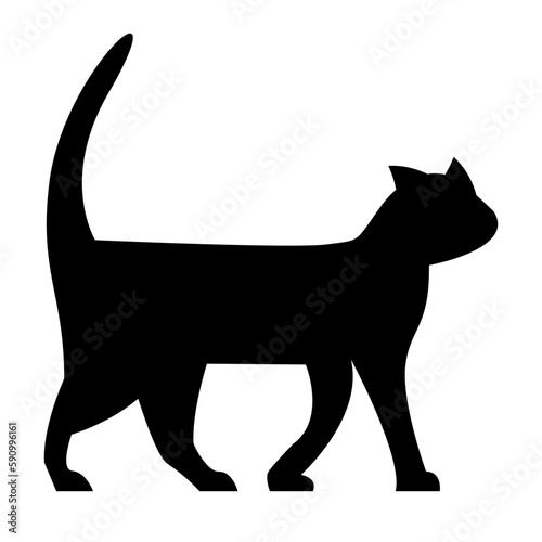 Cat silhouette illustration in flat style