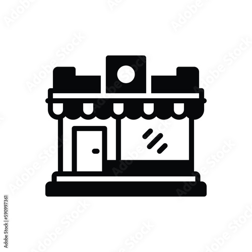 Black solid icon for mart