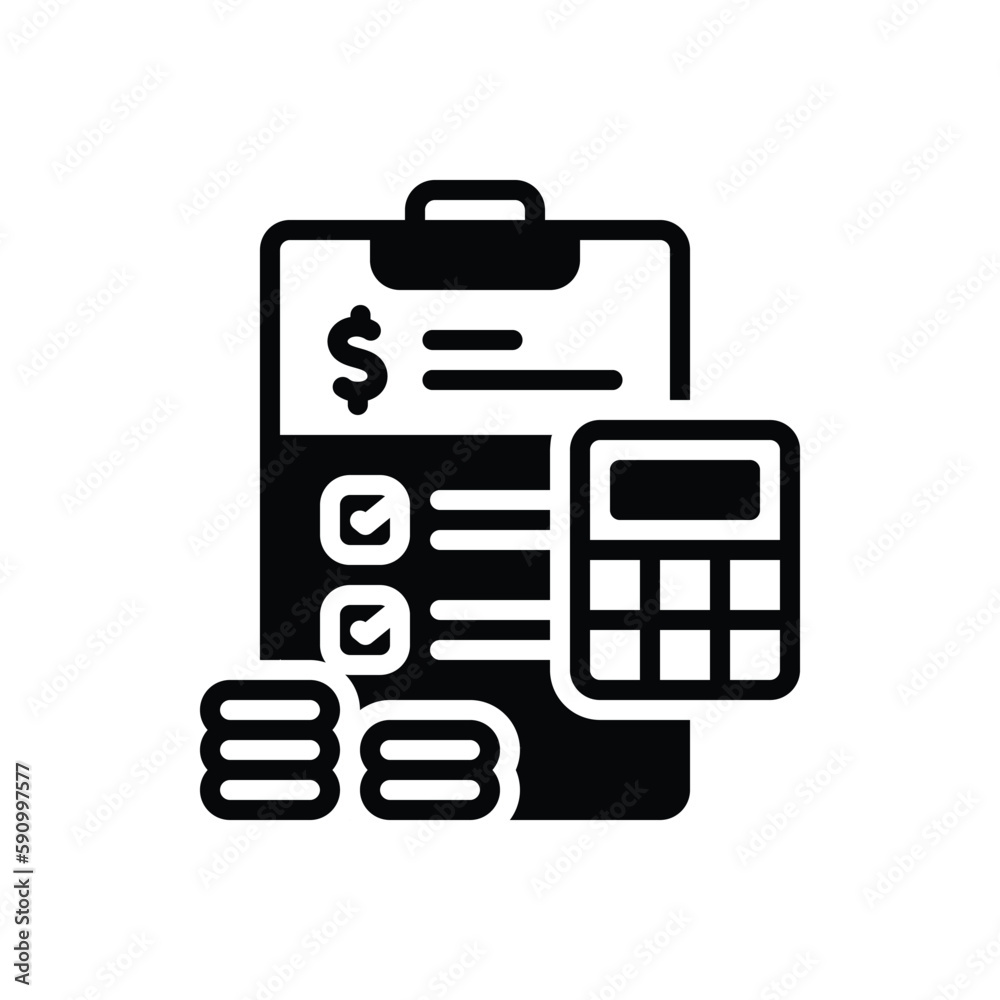Black solid icon for budget 