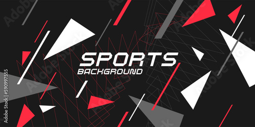 Sports poster. Abstract background with dynamic shapes. Vector template