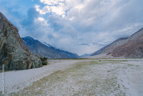 beautiful scenery mountain with cloudy sky  at Ladakh  India