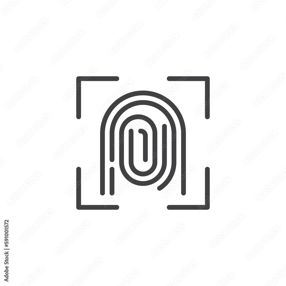 Fingerprint biometric verification line icon Fingerprint biometric verification line icon
