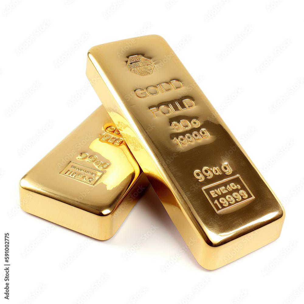 ai generated illustration of gold bar isolated white background ai generated illustration of gold bar isolated white background