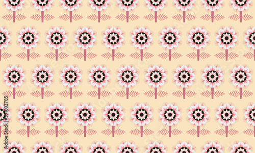 Wallpaper Mural Ikat ethnic vector abstract beautiful art. Ikat seamless pattern for background,fabric,wrapping,clothing,wallpaper,Batik,carpet,embroidery style Torontodigital.ca