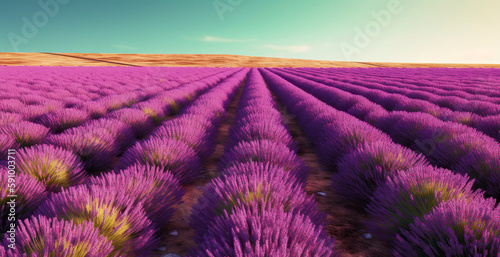 Lavender field. Generative AI.