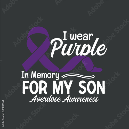 we wear purple in memory for my son, Alzheimer's Awareness T-Shirt design vector, Alzheimer's Awareness