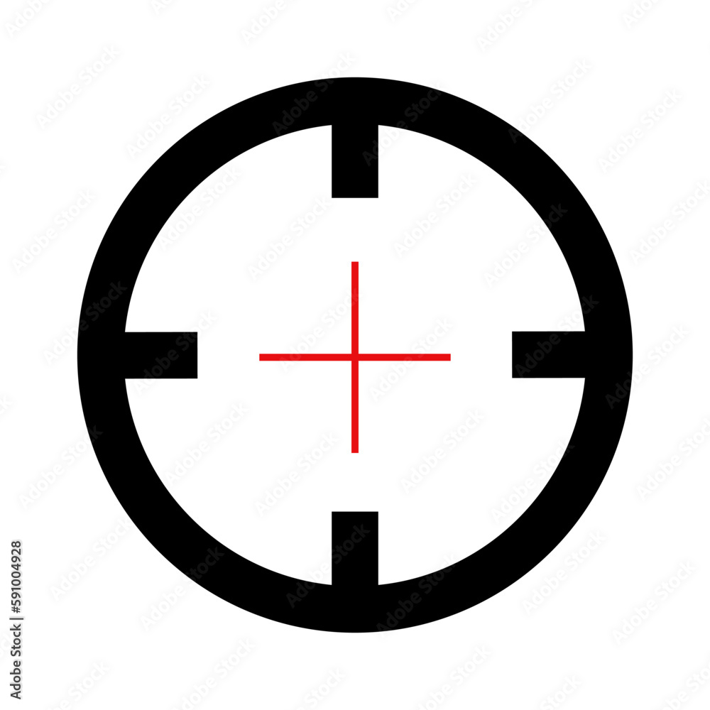 Fototapeta premium Target aim vector icon, vector target sign symbol.