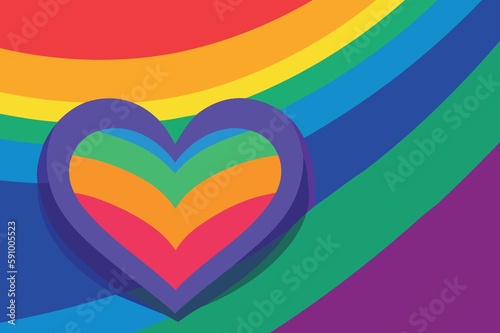 lgbt pride day and month rainbow background created with Generative AI technology