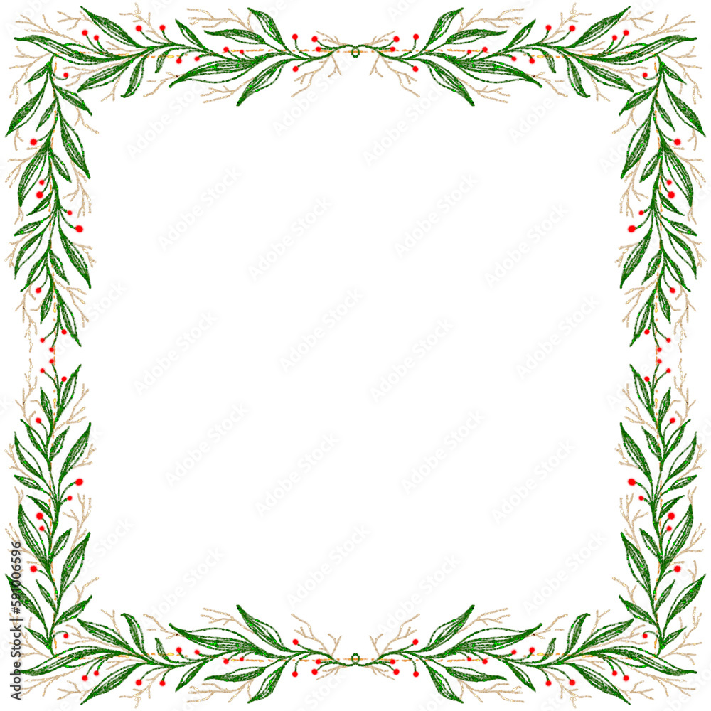 Glitter Christmas frame 