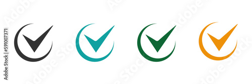 Trendy check vector icons set