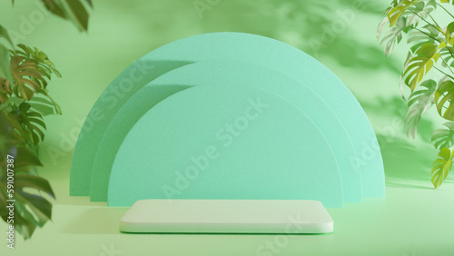 GREEN ABSTRACT PRODUCT PODIUM PASTEL COLOR - Product Showcase