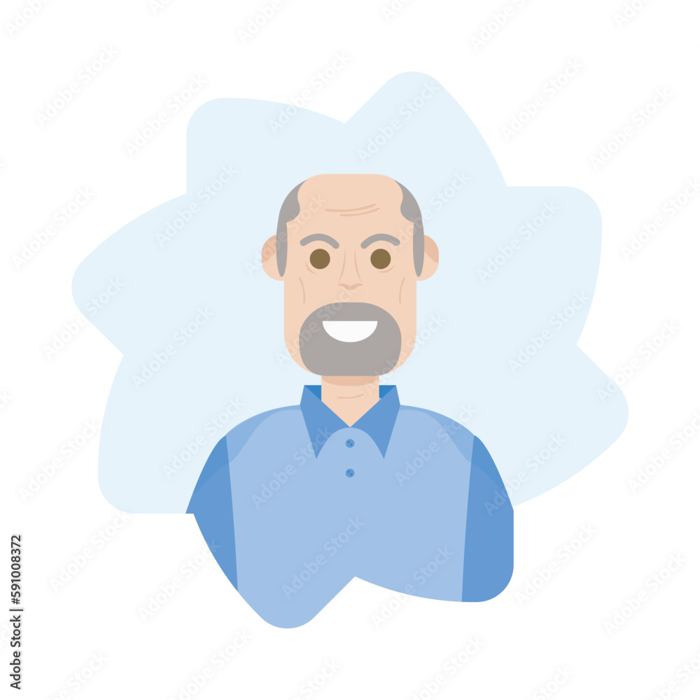 The Elderly Seventies Grandfather Character Face Old Man Smile
