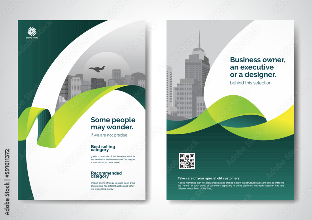 Template vector design for Brochure, AnnualReport, Magazine, Poster, Corporate Presentation, Portfolio, Flyer, infographic, layout modern with color size A4, Front and back, Easy to use.