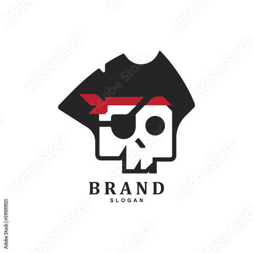 Skull pirate bandit logo design for your brand or business 