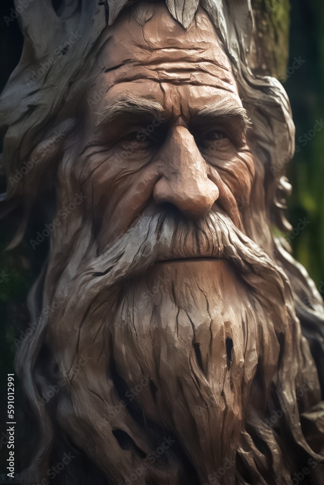 Tree Ent Face: Wooden Old Man