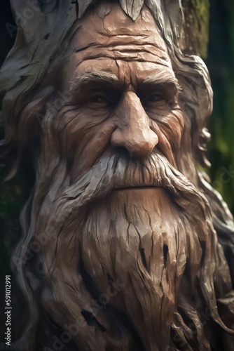 Tree Ent Face  Wooden Old Man