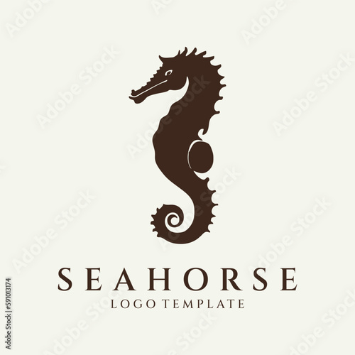 Sea horse logo design vector illustration