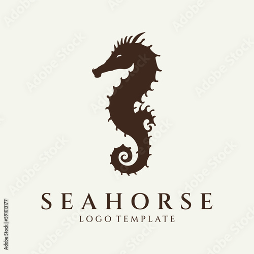 Sea horse logo design vector illustration