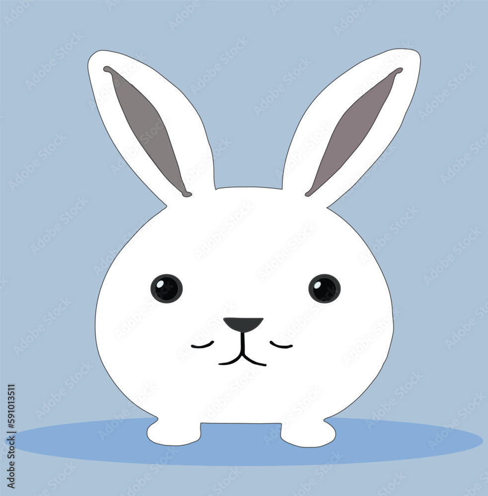 A white rabbit with a background vector art A white rabbit with a background vector art