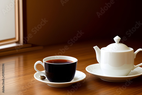 Concept of traditional turkish brewed hot drink, turkish tea, space for text