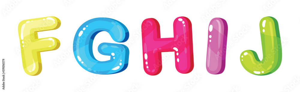 Funny Bright Letters of Children Alphabet Vector Set Funny Bright Letters of Children Alphabet Vector Set