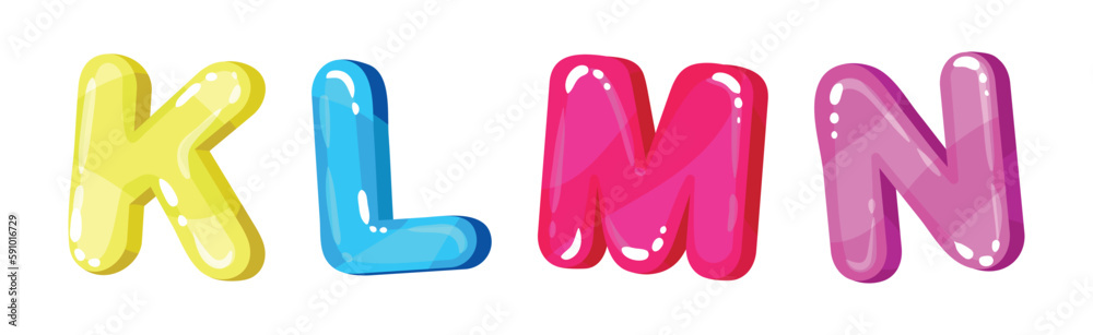 Funny Bright Letters of Children Alphabet Vector Set Funny Bright Letters of Children Alphabet Vector Set