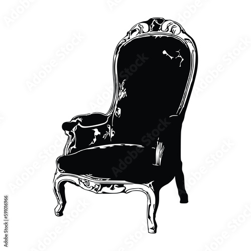 Chair Design in Silhouette vector
