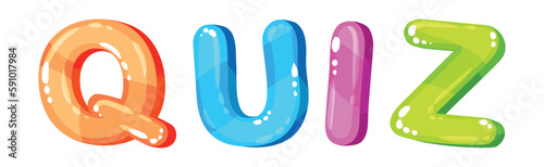 Color Inscription Logo for Children Game Area with Bubble Rainbow Letters Vector Illustration