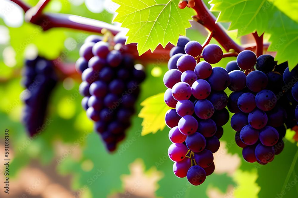Grapevine with ripe grape