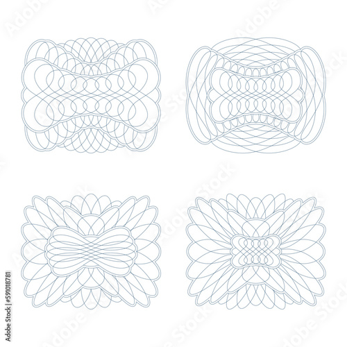 Set of decorative rosettes on a white background.