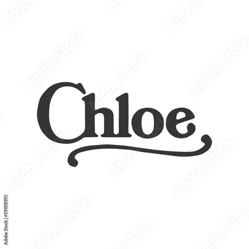Chloe lettering name logo design vector photo