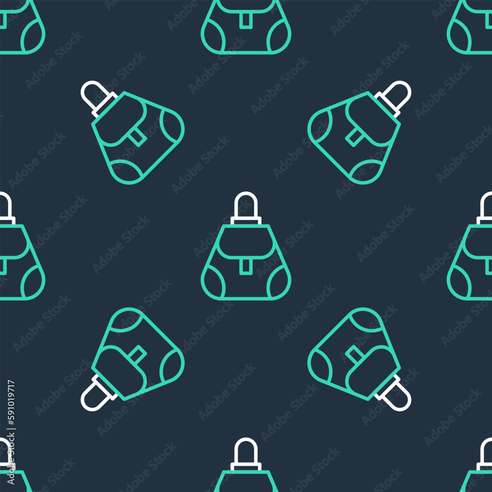 Line Handbag icon isolated seamless pattern on black background. Female handbag sign. Glamour casual baggage symbol. Vector Line Handbag icon isolated seamless pattern on black background. Female handbag sign. Glamour casual baggage symbol. Vector