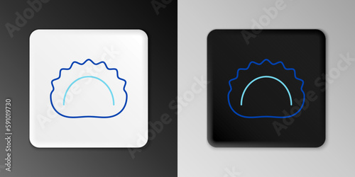 Line Dumplings icon isolated on grey background. Pierogi, varenyky, pelmeni, ravioli. Traditional Ukrainian food. Colorful outline concept. Vector