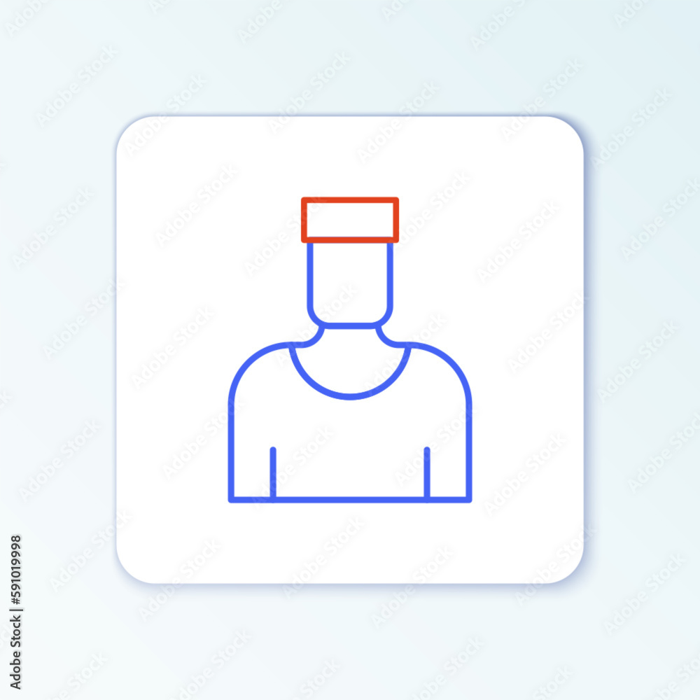 Line Sailor captain icon isolated on white background. Colorful outline concept. Vector Line Sailor captain icon isolated on white background. Colorful outline concept. Vector