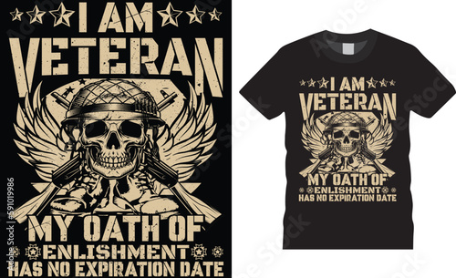 Veteran typography premium vector t shirt design template. Fully editable vector graphic and print ready file.Perfect for print items posters, cards, vector illustration ,suitable for t shirt, poster.