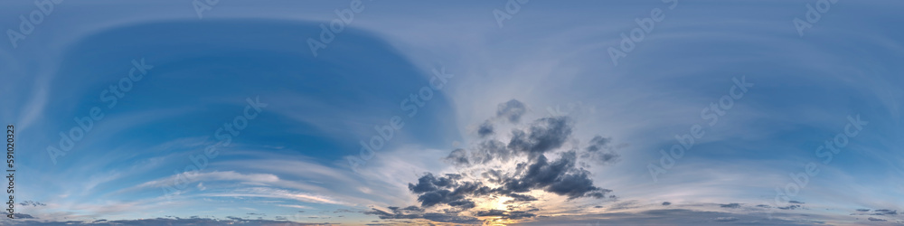 sunset sky with evening clouds as seamless hdri 360 panorama view with zenith in spherical equirectangular format for use in 3d graphics or game development as sky dome or edit drone shot sunset sky with evening clouds as seamless hdri 360 panorama view with zenith in spherical equirectangular format for use in 3d graphics or game development as sky dome or edit drone shot