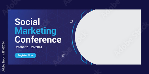 Business conference web banner template