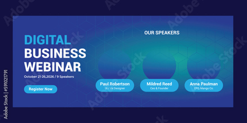 Business conference web banner template