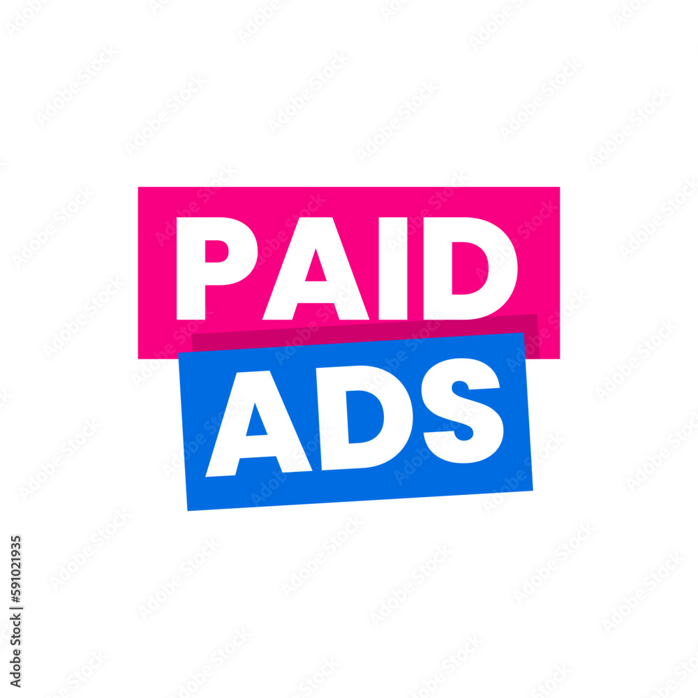 Paid ads business advertising label icon sign design vector Paid ads business advertising label icon sign design vector
